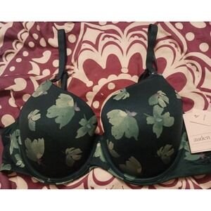 NEW Auden Teal Flower Lightly Lined‎ T-Shirt Nursing Bra, 38C